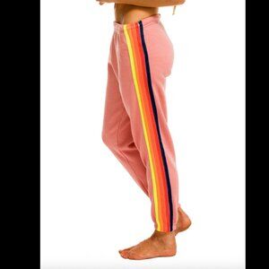 Aviator Nation 5 Stripe Sweatpants – Rose/Neon (Sold Out Colorway) – Small